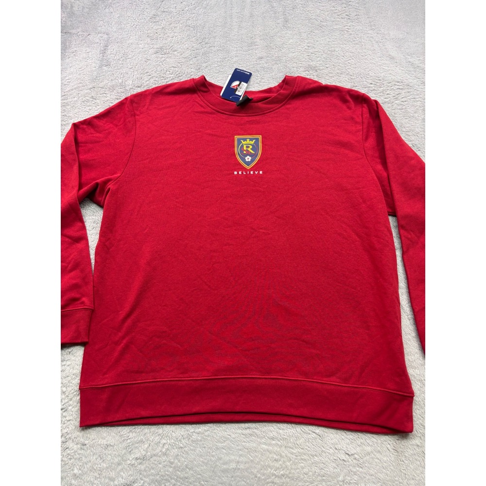MLS Real Salt Lake RSL Believe Crewneck‎ Sweatshirt Red Mens XL New With Tags